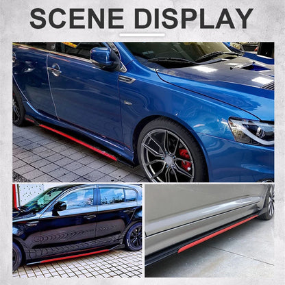 Side skirt universal red and black gloss