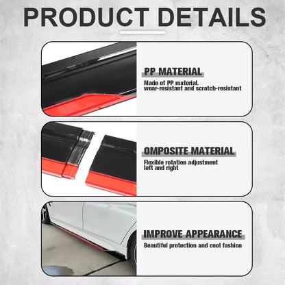 Side skirt universal red and black gloss